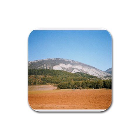 mountainscene1 Rubber Square Coaster (4 pack) from ArtsNow.com Front