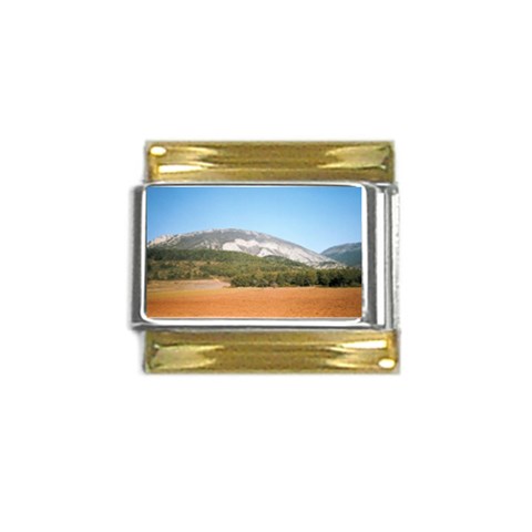 mountainscene1 Gold Trim Italian Charm (9mm) from ArtsNow.com Front