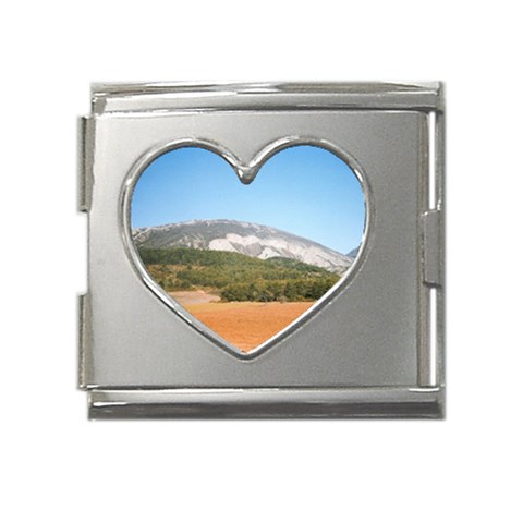 mountainscene1 Mega Link Heart Italian Charm (18mm) from ArtsNow.com Front