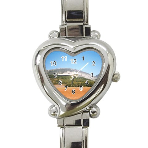 mountainscene1 Heart Italian Charm Watch from ArtsNow.com Front