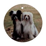 Chinese Crested full hair Ornament (Round)