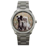 Chinese Crested full hair Sport Metal Watch