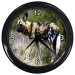 African Wild Dog Wall Clock (Black)