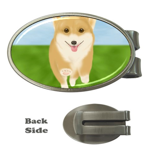 Walking Dog Money Clip (Oval) from ArtsNow.com Front