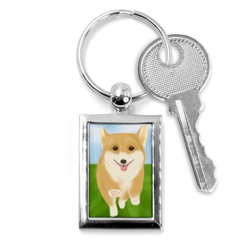 Walking Dog Key Chain (Rectangle) from ArtsNow.com Front