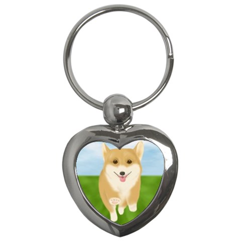 Walking Dog Key Chain (Heart) from ArtsNow.com Front