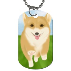 Walking Dog Dog Tag (Two Sides) from ArtsNow.com Front