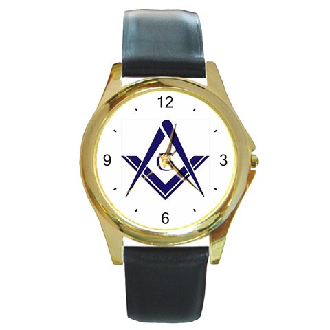 sandc Round Gold Metal Watch from ArtsNow.com Front