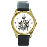 demolay4 Round Gold Metal Watch