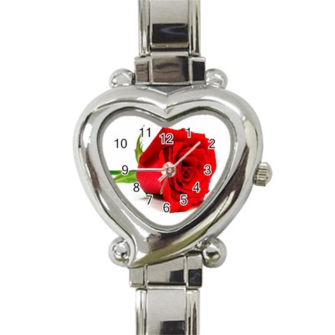 valentine_flowers1 Heart Italian Charm Watch from ArtsNow.com Front