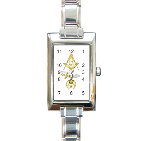 masonic_symbols2 Rectangular Italian Charm Watch from ArtsNow.com Front