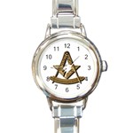 FreeMasonSymbol Round Italian Charm Watch