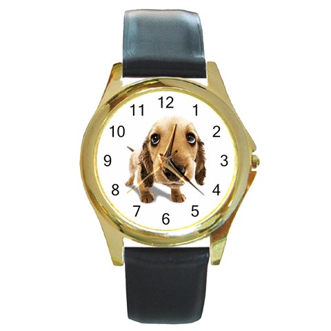 untitled Round Gold Metal Watch from ArtsNow.com Front