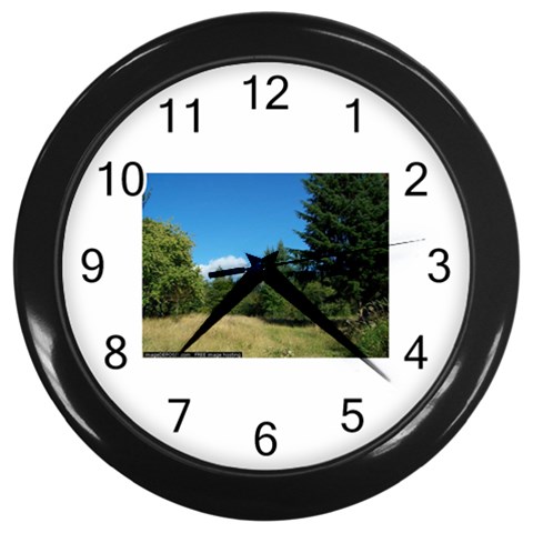 land2 Wall Clock (Black) from ArtsNow.com Front