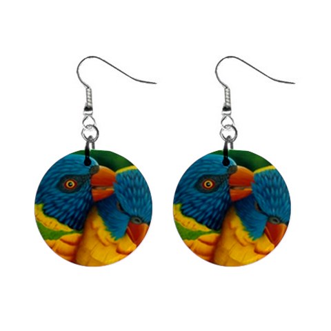 birds 1  Button Earrings from ArtsNow.com Front