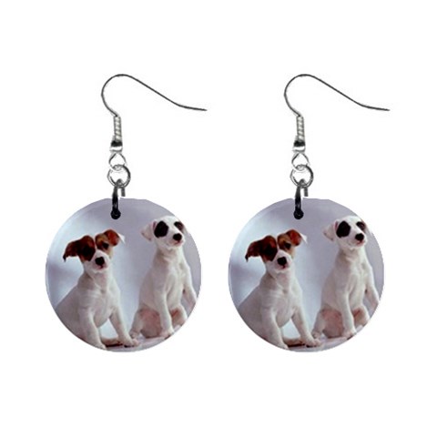 puppies 1  Button Earrings from ArtsNow.com Front