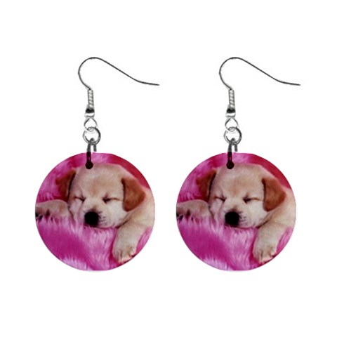 puppies 1  Button Earrings from ArtsNow.com Front