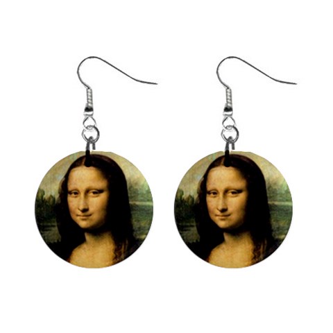 fine paintings 1  Button Earrings from ArtsNow.com Front