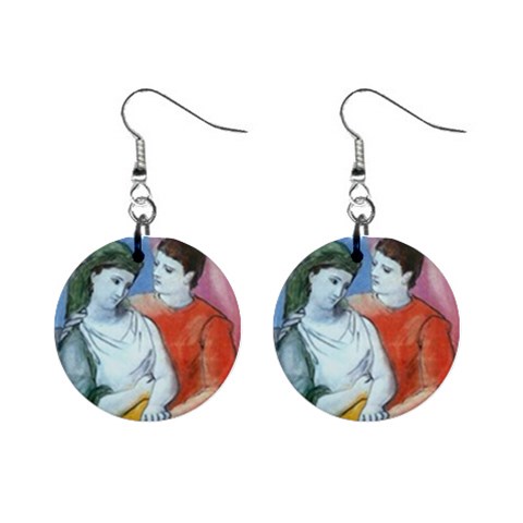 fine paintings 1  Button Earrings from ArtsNow.com Front