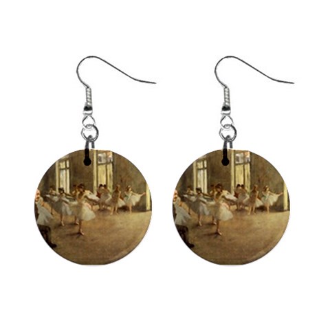 fine paintings 1  Button Earrings from ArtsNow.com Front