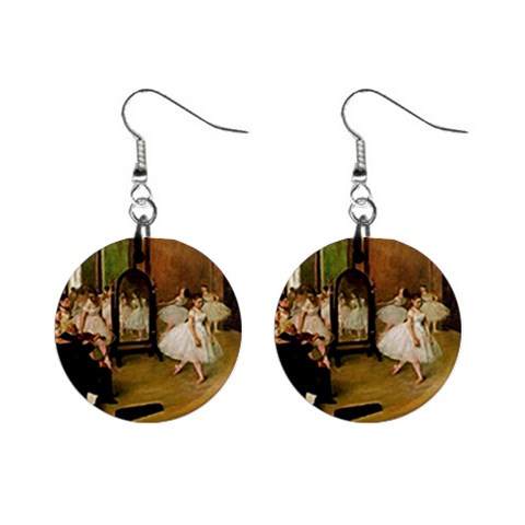 fine paintings 1  Button Earrings from ArtsNow.com Front