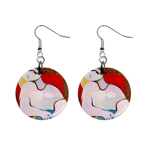 fine paintings 1  Button Earrings from ArtsNow.com Front