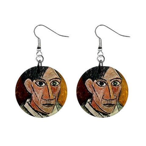 fine paintings 1  Button Earrings from ArtsNow.com Front