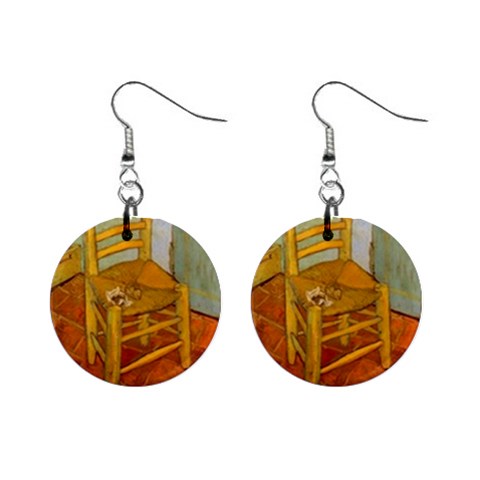 fine paintings 1  Button Earrings from ArtsNow.com Front