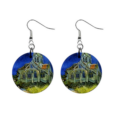 fine paintings 1  Button Earrings from ArtsNow.com Front