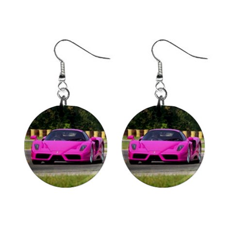 cars 1  Button Earrings from ArtsNow.com Front