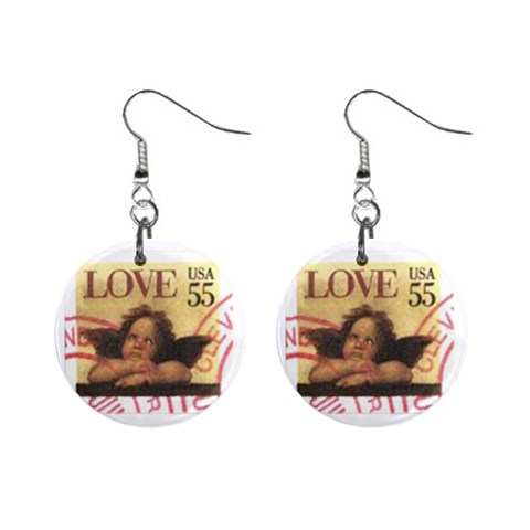 love 1  Button Earrings from ArtsNow.com Front