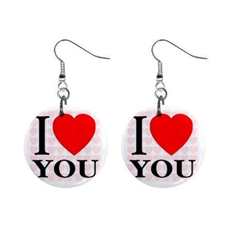 love 1  Button Earrings from ArtsNow.com Front