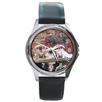 Tibetan Terriers Round Metal Watch