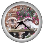 Tibetan Terriers Wall Clock (Silver)