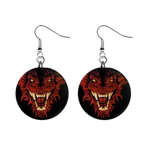 dragons 1  Button Earrings from ArtsNow.com Front