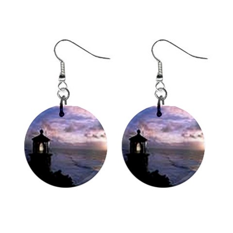 lighthouses 1  Button Earrings from ArtsNow.com Front