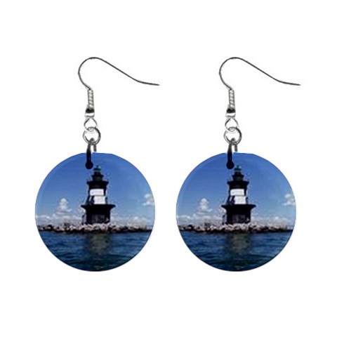 lighthouses 1  Button Earrings from ArtsNow.com Front