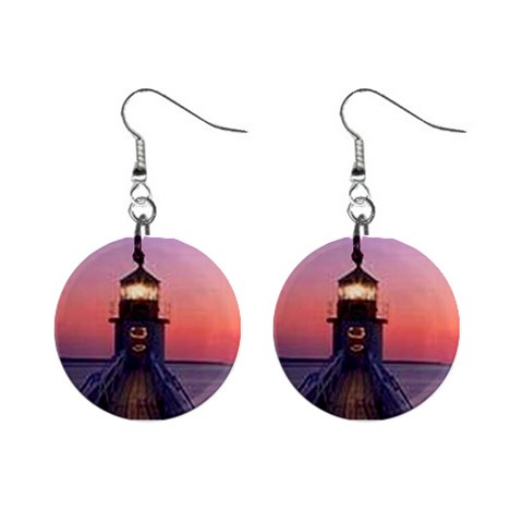 lighthouses 1  Button Earrings from ArtsNow.com Front