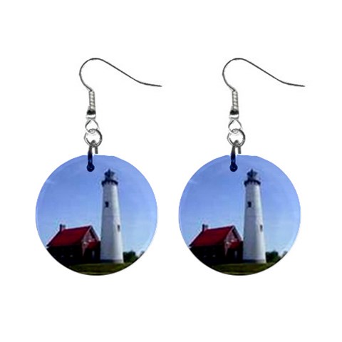 lighthouses 1  Button Earrings from ArtsNow.com Front