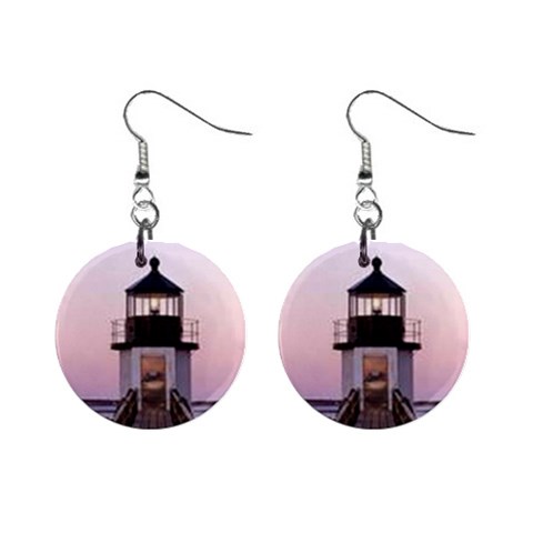 lighthouses 1  Button Earrings from ArtsNow.com Front