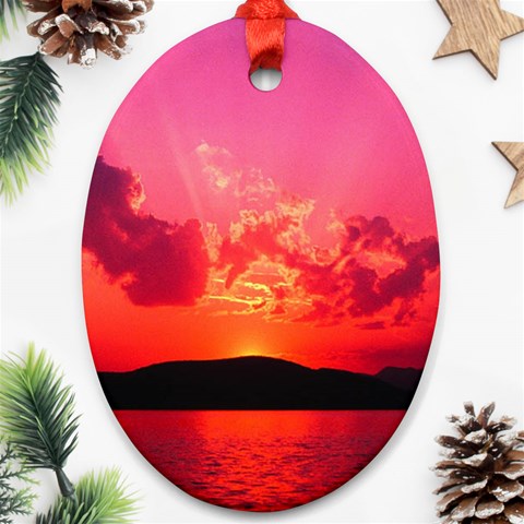 Sunset Ornament (Oval) from ArtsNow.com Front