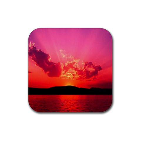 Sunset Rubber Coaster (Square) from ArtsNow.com Front