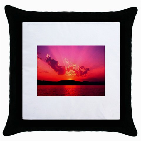 Sunset Throw Pillow Case (Black) from ArtsNow.com Front