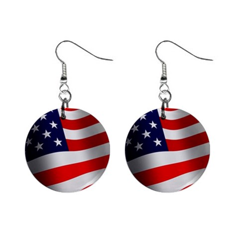 usflag_med 1  Button Earrings from ArtsNow.com Front