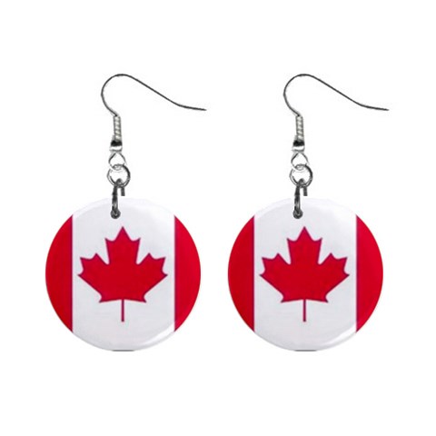 Canada 1  Button Earrings from ArtsNow.com Front