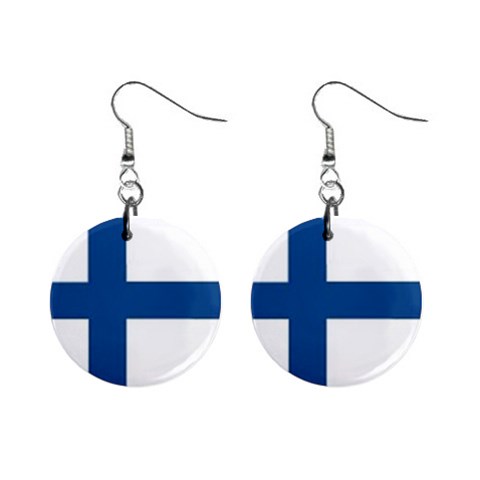 Finland 1  Button Earrings from ArtsNow.com Front