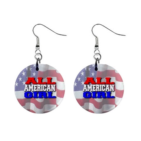 patriotic 1  Button Earrings from ArtsNow.com Front