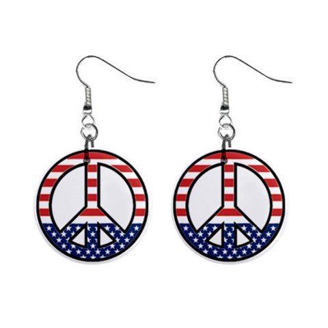 patriotic 1  Button Earrings from ArtsNow.com Front