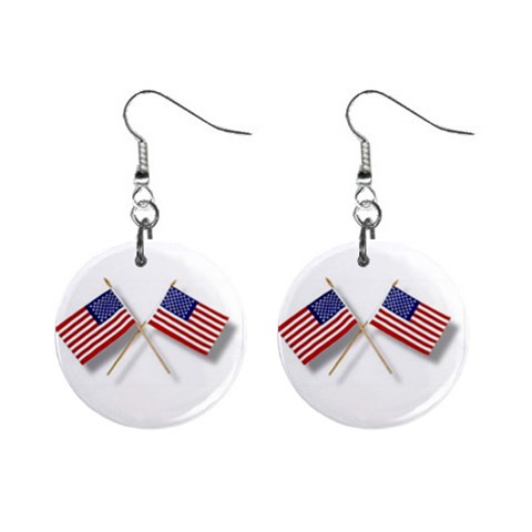 patriotic 1  Button Earrings from ArtsNow.com Front