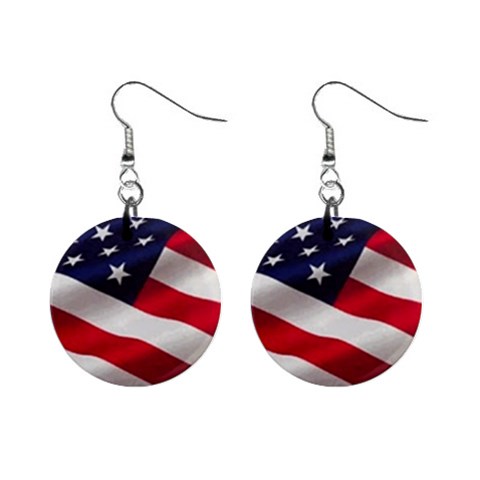 patriotic 1  Button Earrings from ArtsNow.com Front